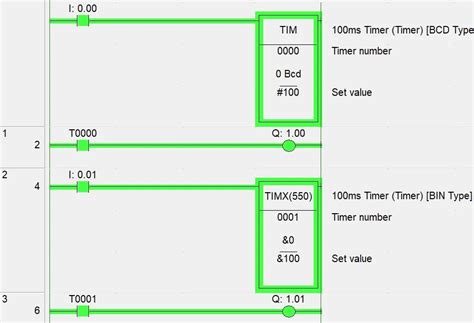 Omron PLC Timer Programming Instructions