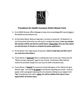 18 Printable medical insurance waiver form Templates - Fillable Samples ...
