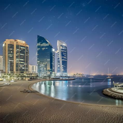 Doha capital city of rich country Qatar has attractive buildings and ...