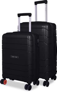 NASHER MILES Lisbon Hard-sided Polypropylene Luggage Set of 2 Black ...