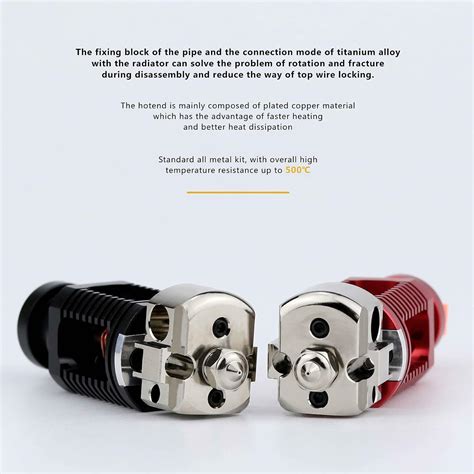 Buy Haldis 3D Red Lizard k1 V6 Hotend, Assembled Plated Copper Hot end ...