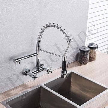 B Backline Brass Wall-Mount Sink Tap Hot & Cold Mixer Pullout Kitchen