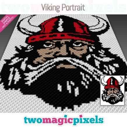 Viking Portrait C2C graph, SC graph, cross stitch graph by Two Magic ...