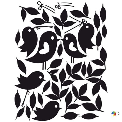 Loving Sparrows (2 colours) incl. 5 Photo Frames Wall sticker | wall ...