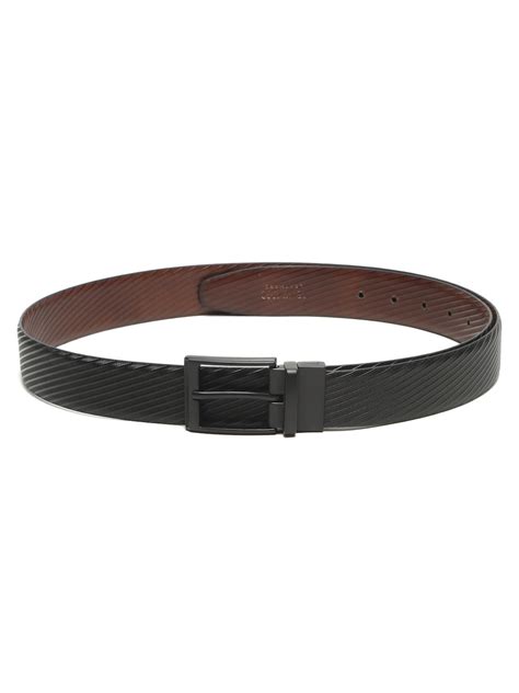 Men's Diagonal Texture Black & Brown Reversiable Belt – Teakwood Leathers