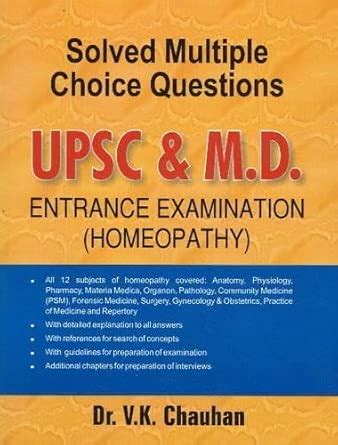 Buy Solved Multiple Choice Questions Upsc & M.d. Entrance Examination ...