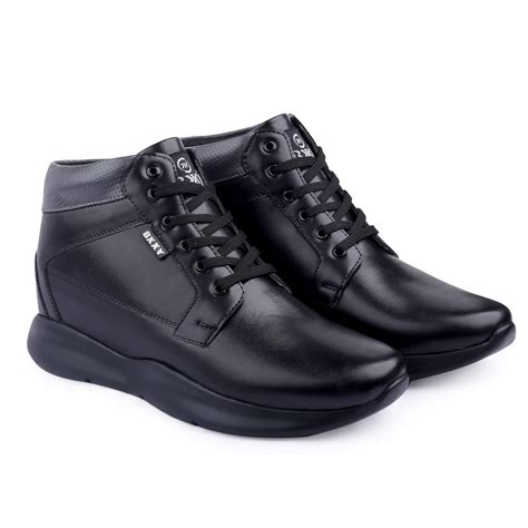 Buy Men's 3 Inch Hidden Height Increasing/Elevator Black Casual Lace-up ...