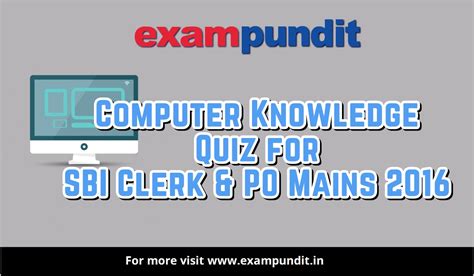 Computer Knowledge Quiz for SBI Clerk Mains 2016 - Set 1