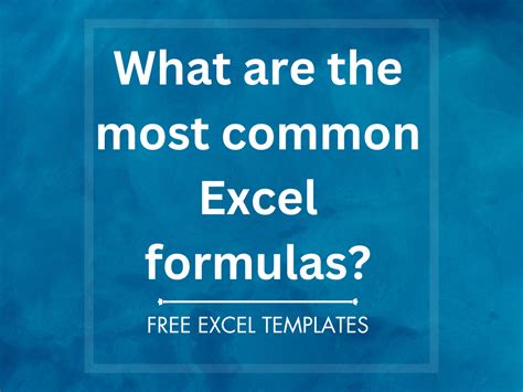 Basic Common Excel Formulas 的图像结果