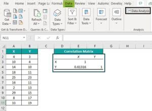 How to Create Correlation Matrix in Excel 的图像结果