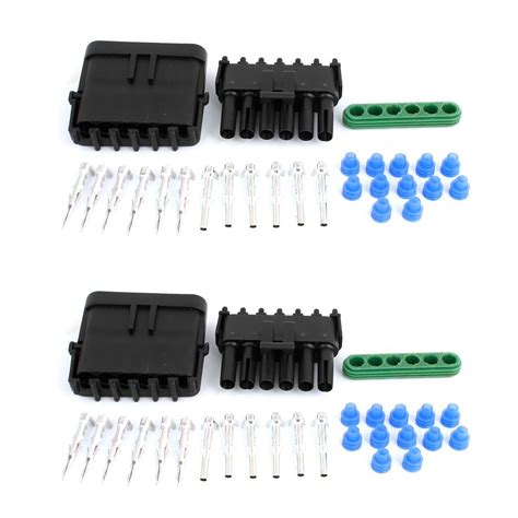 ELECTROPRIME 2 Set 6-Pin 6 Positions Waterproof Wire Connectors Sockets ...