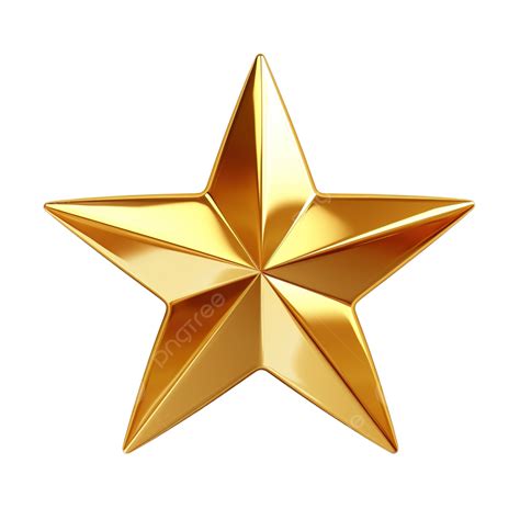 Glossy Gold Star 3d Render, Shiny Star, 3d Star, Gold Star PNG ...