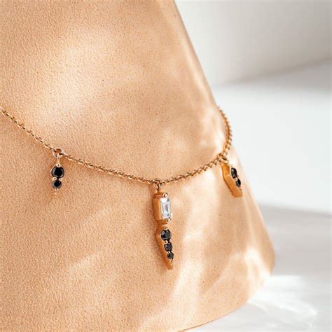 Perseus 0.52 CT Black Diamond and Baguette Cut Diamond Necklace