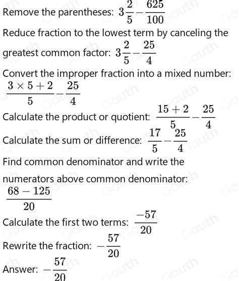 Solved: 1. Hasil dari 3 2/5 -625% (dalam bentuk pecahan desimal) adalah ...