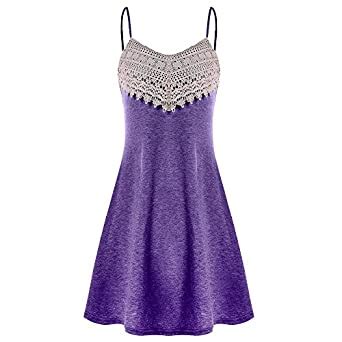 Buy Sttech1-women clothes Women's Simple Style Crochet Lace Halter Mini ...