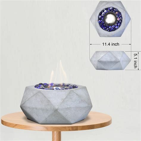 Greyhoo Tabletop Fire Pit, Alcohol Fireplace for Indoor Outdoor, Fire ...
