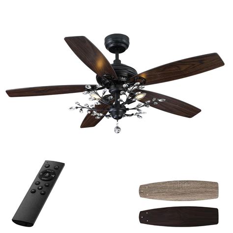 Buy Henderson 52 in. LED Indoor Black DC Motor Chandelier Ceiling Fan ...