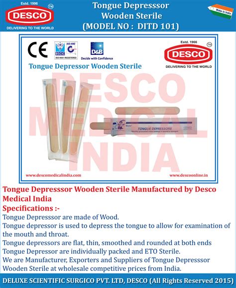 Tongue Depressor Wooden Sterile - Manufacturers, Suppliers & Exporters