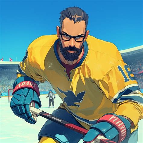 Swedish man in ice hockey players gear on ice | Premium AI-generated vector
