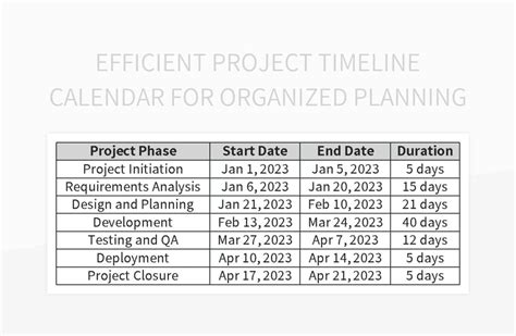 Project Plan Calendar 的图像结果