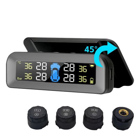 VAOYAO Tire Pressure Monitoring System, Solar Power Universal Wireless ...