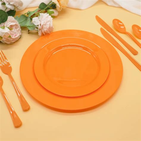 Joyakkess 50 PCS Orange Plates Disposable Orange Plastic India | Ubuy