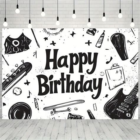 Banner de Bottom Temático Rock and Roll Multiuso para Aniversário ...