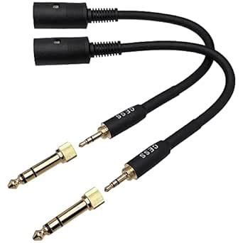 CESS-256 Adapter Convert 1/4 Inch TRS 6.35mm & 3.5mm Stereo Plug to 5 ...