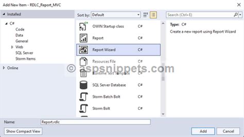 Image result for SQL-based Report Rdlc Visual Studio 2019