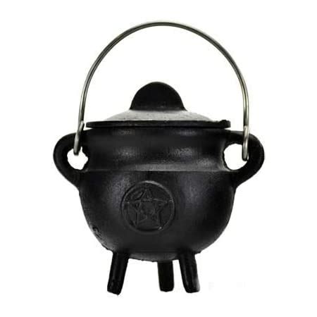 Meditate wisdom Small Wicca Pagan Cast Iron Cauldron (Black) : Amazon ...