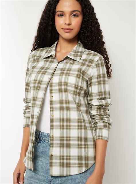 Buy Women Checked Slim Fit Shirt Online at just Rs. 799.0 ...