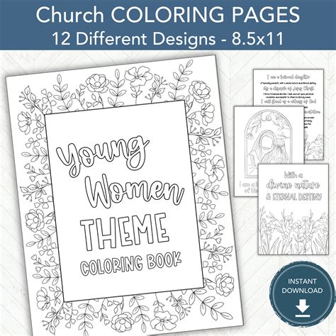 LDS Young Women Theme Coloring Book, Adult Coloring Pages, LDS ...