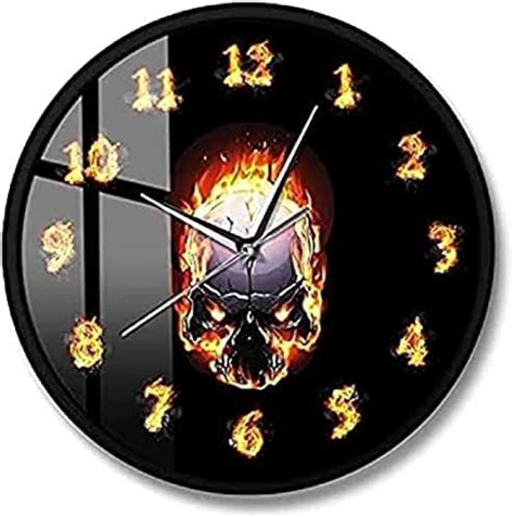Buy ARSHUN Kitchen Clocks Wall Members Days Burning Demon Skull with ...
