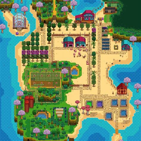 Stardew Valley Beach Farm Layout Planner - Dairy Farm Operations