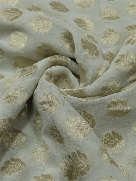 Dyeable Banarasi Pure Georgette Fabric (0.65 Mtr) – Luxurion World ...