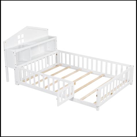 Harper Orchard Full XL-size Montessori Floor Bed with Bookcases and ...