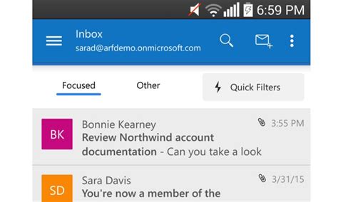 Image result for Outlook Email App for Android