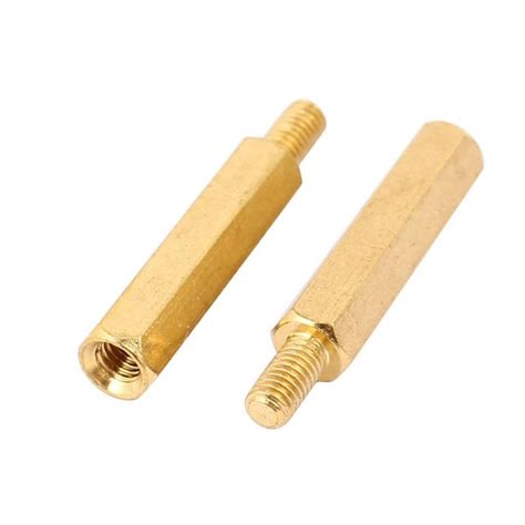 M3 X 20mm Male to Female Brass Hex Threaded Pillar Standoff Spacer - 6 ...