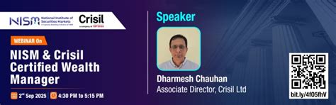 Webinar on NISM & CRISIL Certified Wealth Manager - National Institute ...