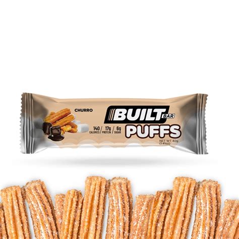 Buy Built Bar Protein Bar, Churro Puffs, Gluten Free, 1.41oz Bars, 12 ...