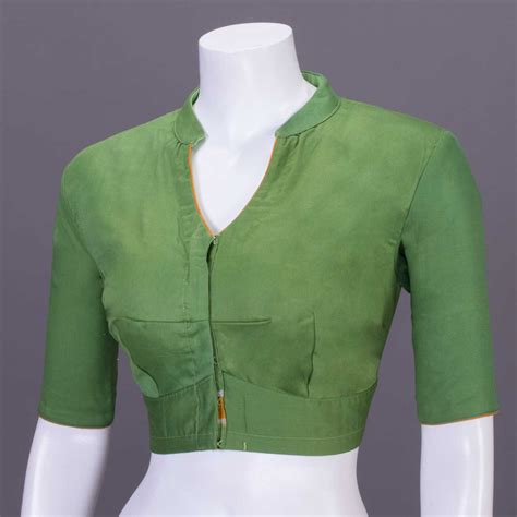 Green Batik Hand painted Cotton Blouse 10070373 – Avishya.com