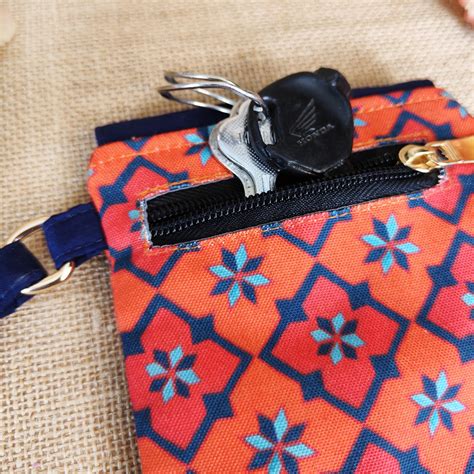 Flap Mobile Sling Bag- Peach Kites – Crafthues