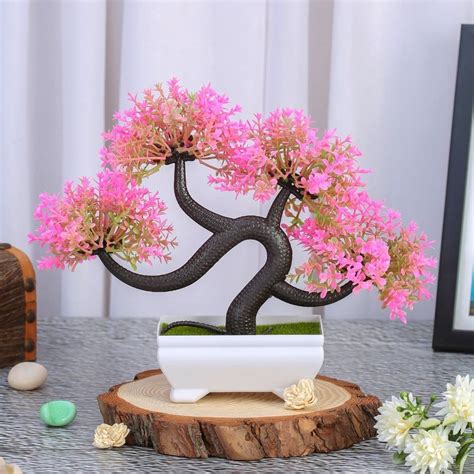 Buy SATYAM KRAFT 1 Pc Artificial Bonsai Flower Tree with Designer Pot ...