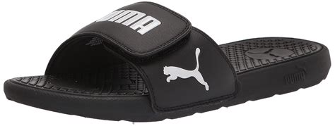 Buy PUMA Women's Cool Cat Hook and Loop Slide Sandal, Black/White, 5 at ...
