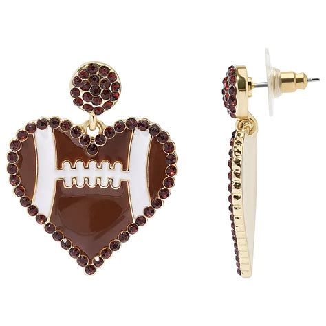 Celebrate Together™ Gold Tone Crystal Heart Football Drop Earrings