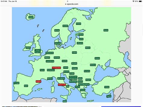 Naming Europe countries without borders (Vatican city is without Italy) and Andorra is without ...