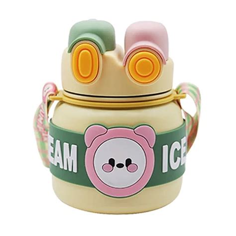 Yellow 2 way Lid Style Ice cream Theme Kids Water Bottle, 850ml ...