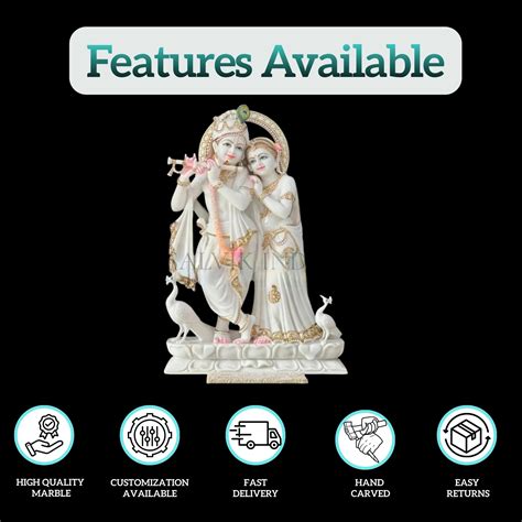 Radha Krishna Marble Idol - Handcrafted Marble Murti from Jaipur ...