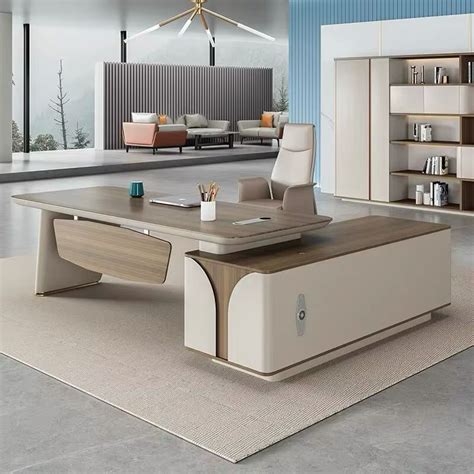 Director L-Shape Office Table Luxury & Modern Desk with Drawer, Revers ...