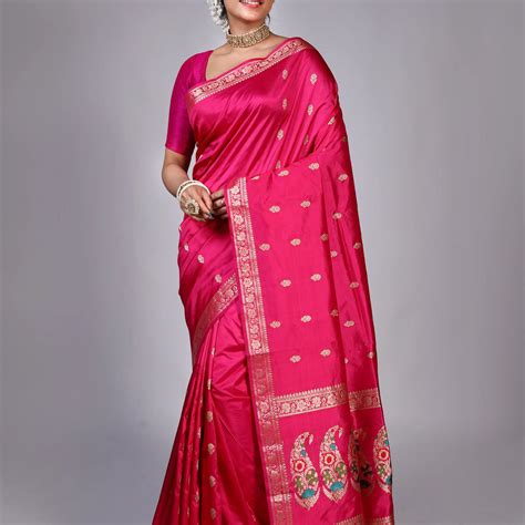 Rani Katan Banarasi Saree With Blouse Piece – Ethnic Boutique